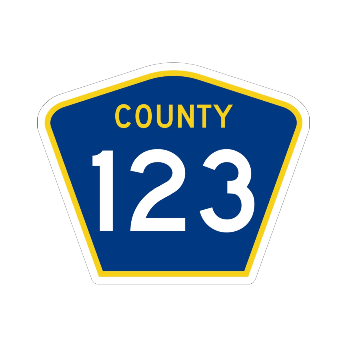 County 123 MN (Minnesota) (Road Sign) STICKER Vinyl Kiss-Cut Decal