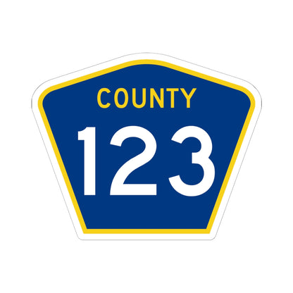 County 123 MN (Minnesota) (Road Sign) STICKER Vinyl Kiss-Cut Decal