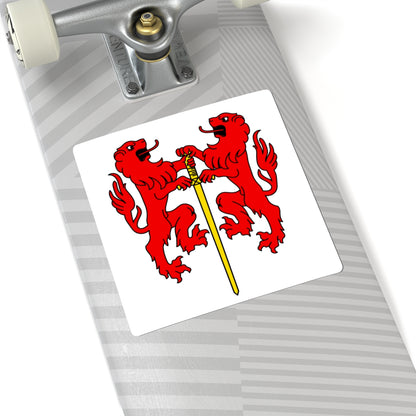 CHE Conthey District Flag (Switzerland) STICKER Vinyl Kiss-Cut Decal