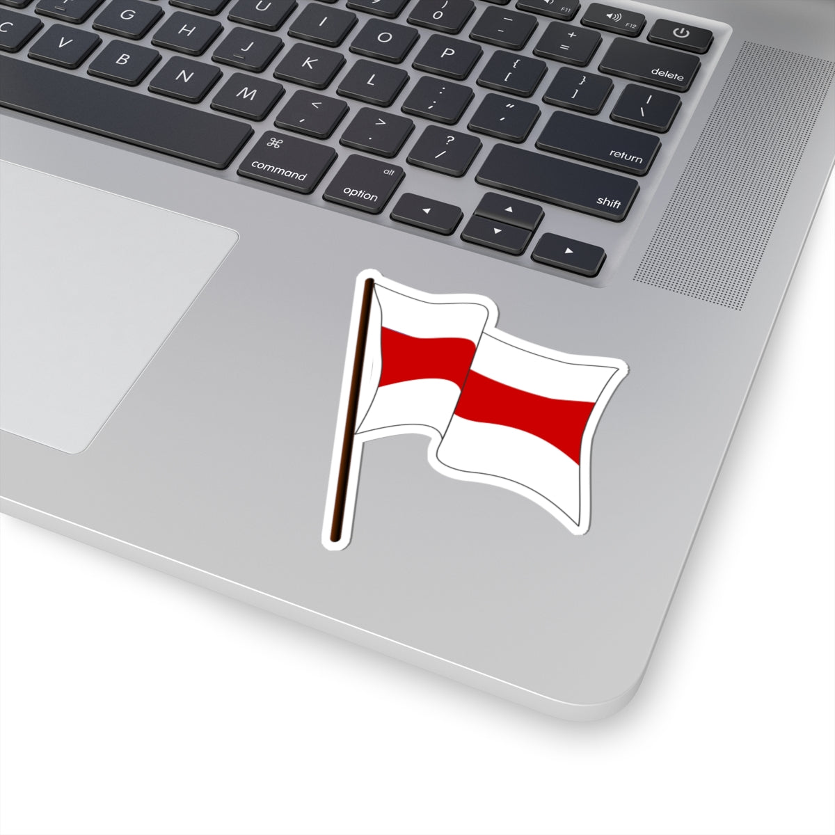 Belarus White Red White Waving Flag Icon (Belarus) STICKER Vinyl Kiss-Cut Decal