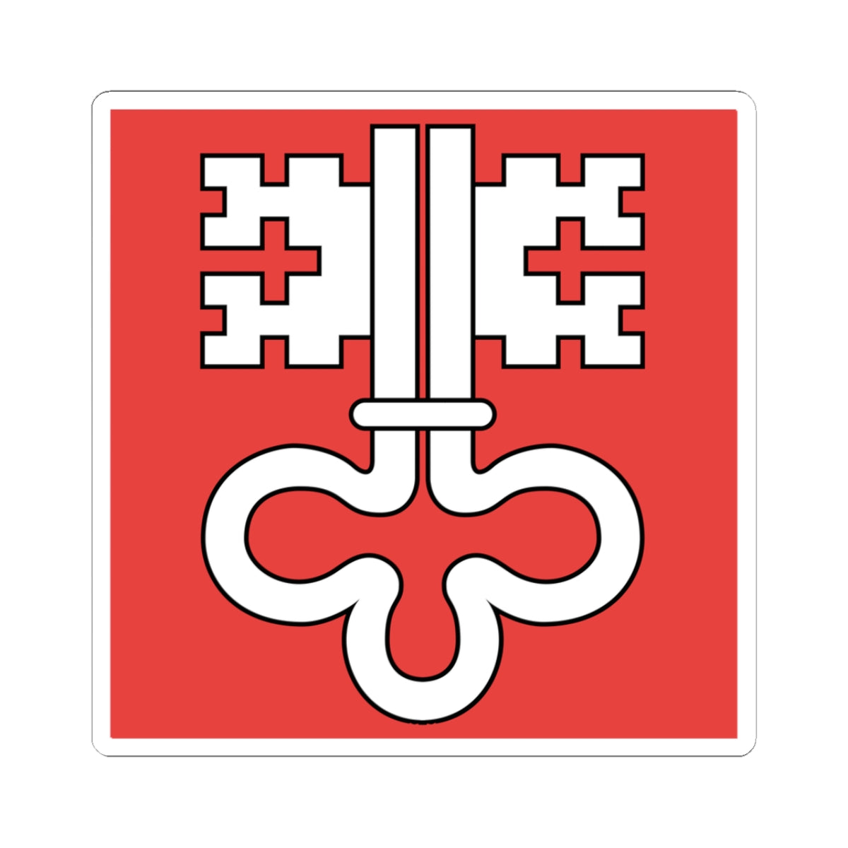 Flag of Canton of Nidwalden (Switzerland) STICKER Vinyl Kiss-Cut Decal