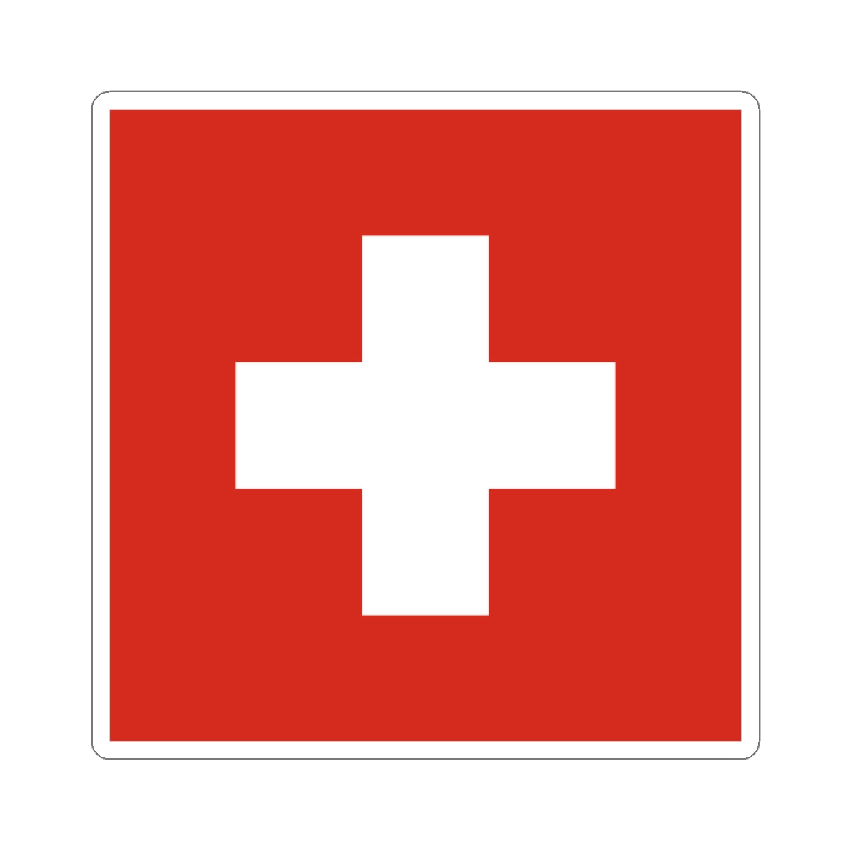 Flag of Switzerland 3-5 (Switzerland) STICKER Vinyl Kiss-Cut Decal