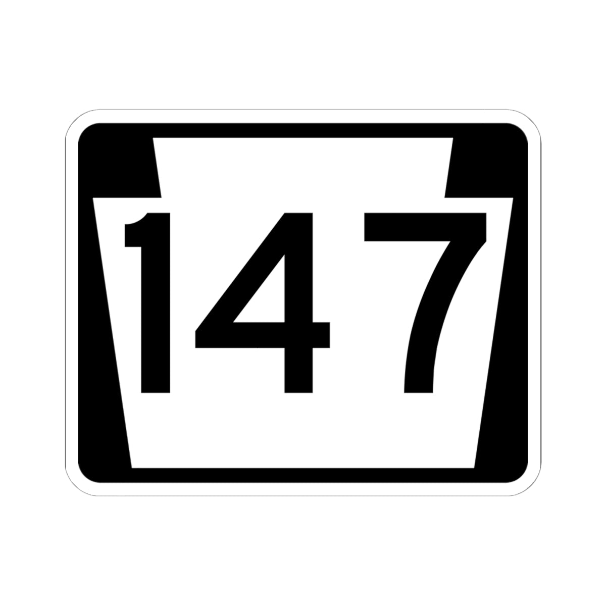 PA-147 (Pennsylvania) (Road Sign) STICKER Vinyl Kiss-Cut Decal
