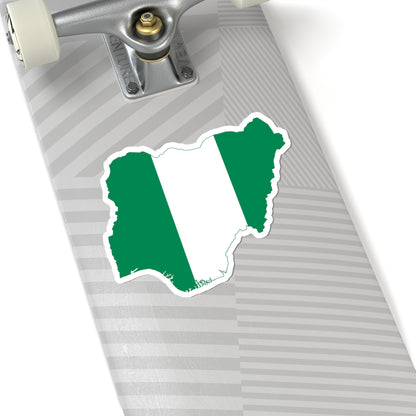 Flag map of Nigeria (Niger) STICKER Vinyl Kiss-Cut Decal