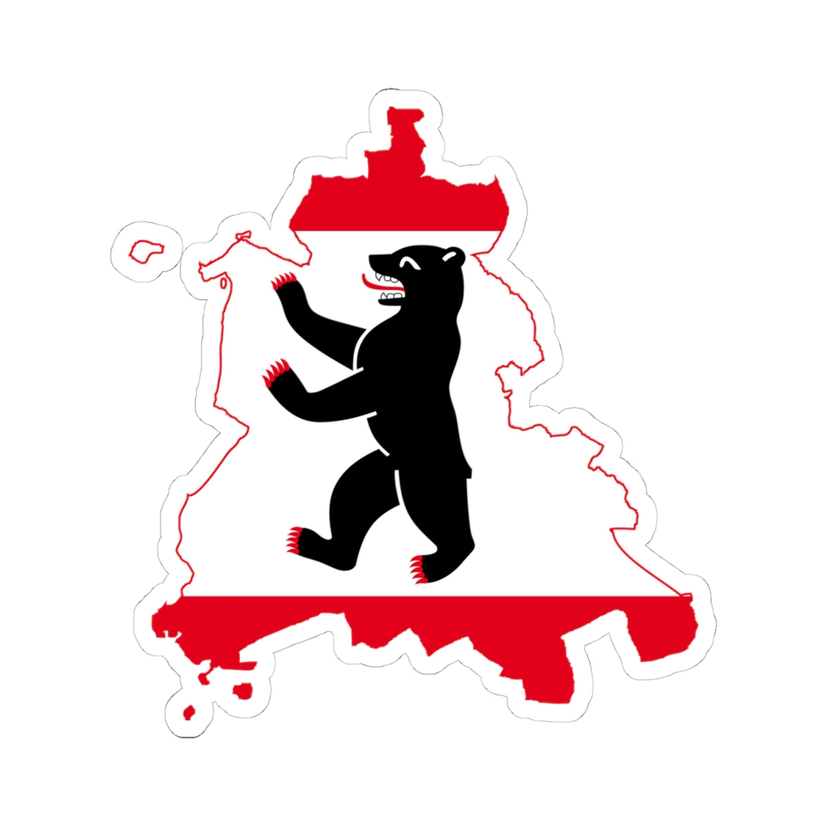 Flag map of West Berlin 1949-1990 (Germany) STICKER Vinyl Kiss-Cut Decal