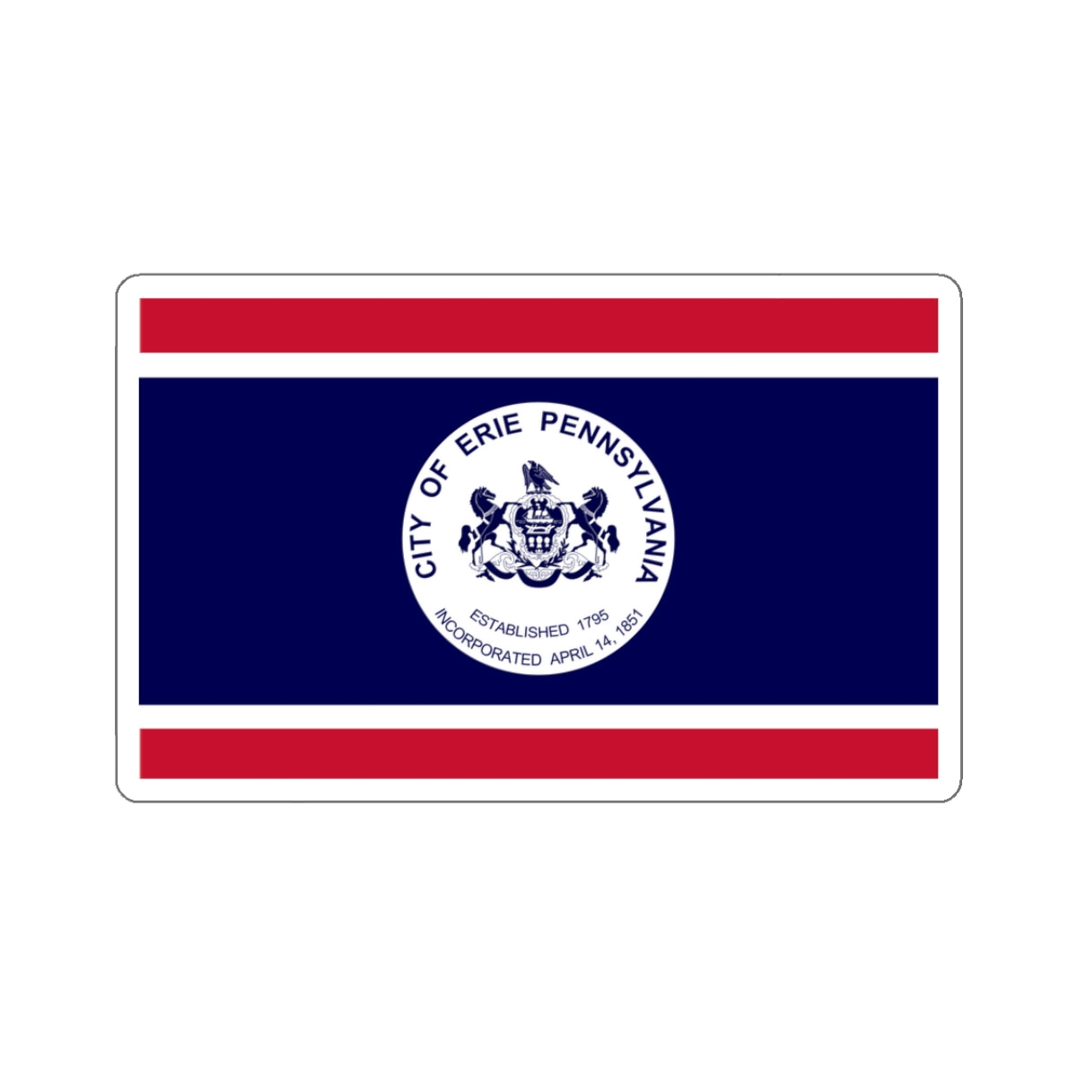 Flag of Erie, Pennsylvania - STICKER Vinyl Kiss-Cut Decal