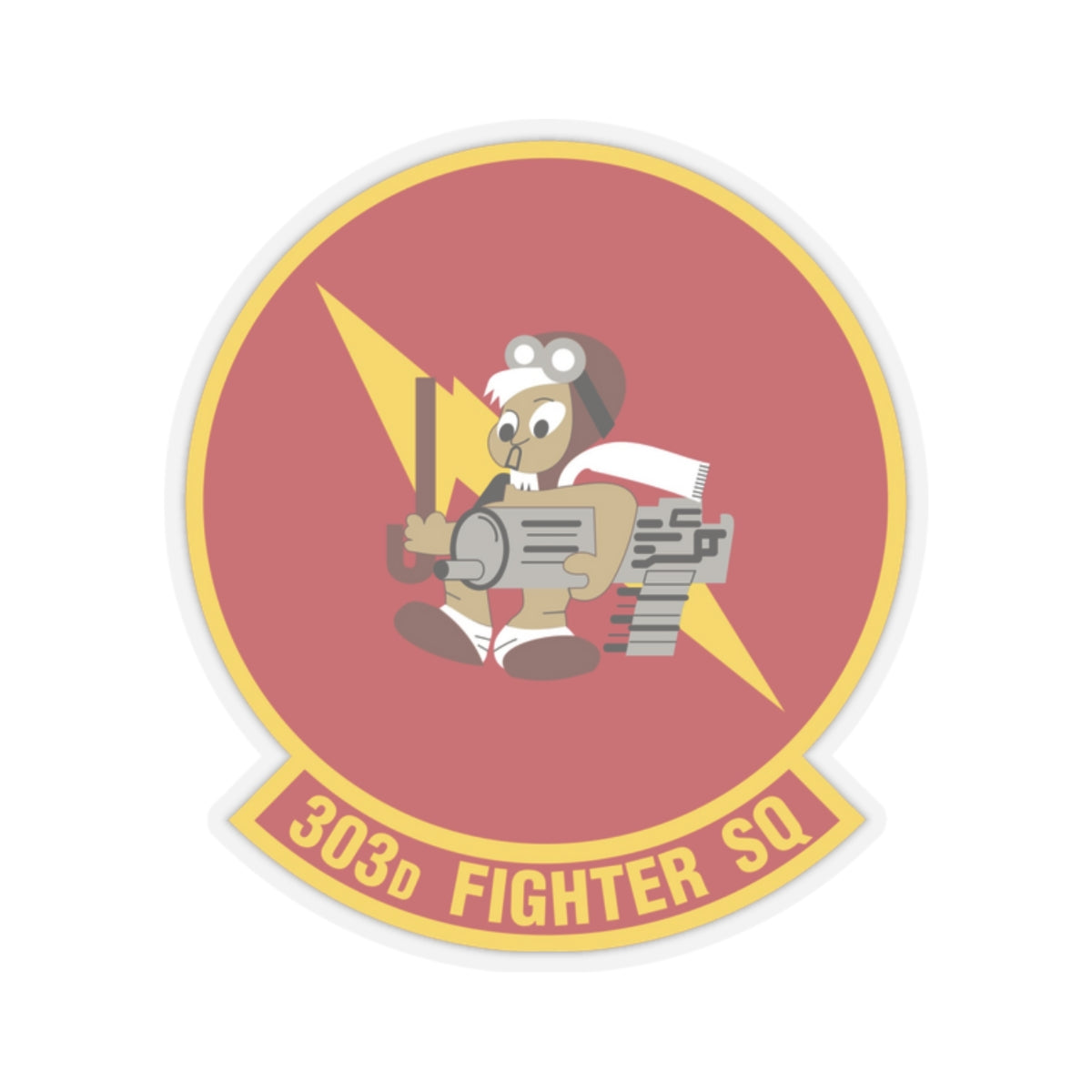 303d Fighter Squadron (U.S. Air Force) STICKER Vinyl Kiss-Cut Decal-2 Inch-Transparent-The Sticker Space