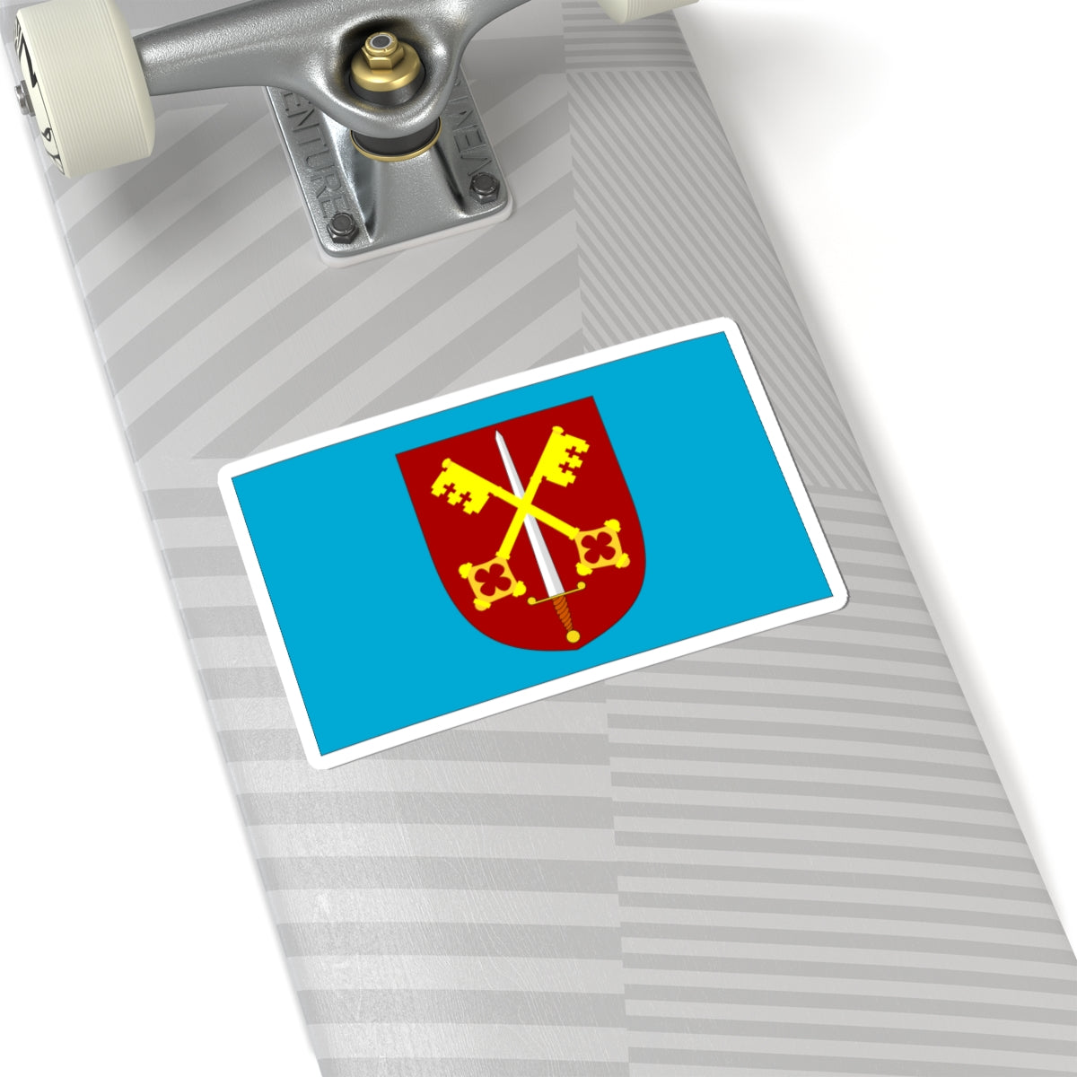 Flag of Exeter Cathedral (England) STICKER Vinyl Kiss-Cut Decal