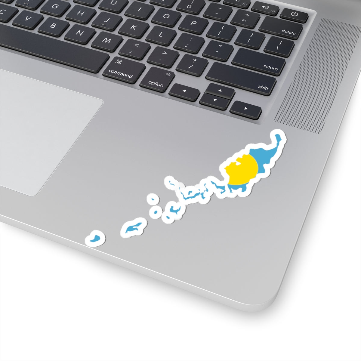 Flag map of Palau (Palau) STICKER Vinyl Kiss-Cut Decal