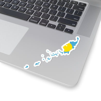 Flag map of Palau (Palau) STICKER Vinyl Kiss-Cut Decal