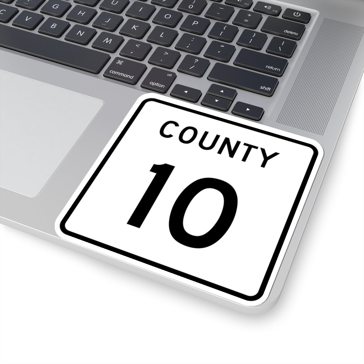 County 10 square (Minnesota) (Road Sign) STICKER Vinyl Kiss-Cut Decal