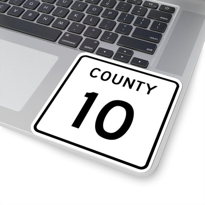 County 10 square (Minnesota) (Road Sign) STICKER Vinyl Kiss-Cut Decal