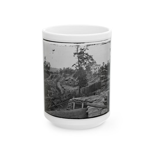 Atlanta, Ga. Confederate Palisades And Chevaux-De-Frise Near Potter House (U.S. Civil War) White Coffee Mug-15oz-The Sticker Space