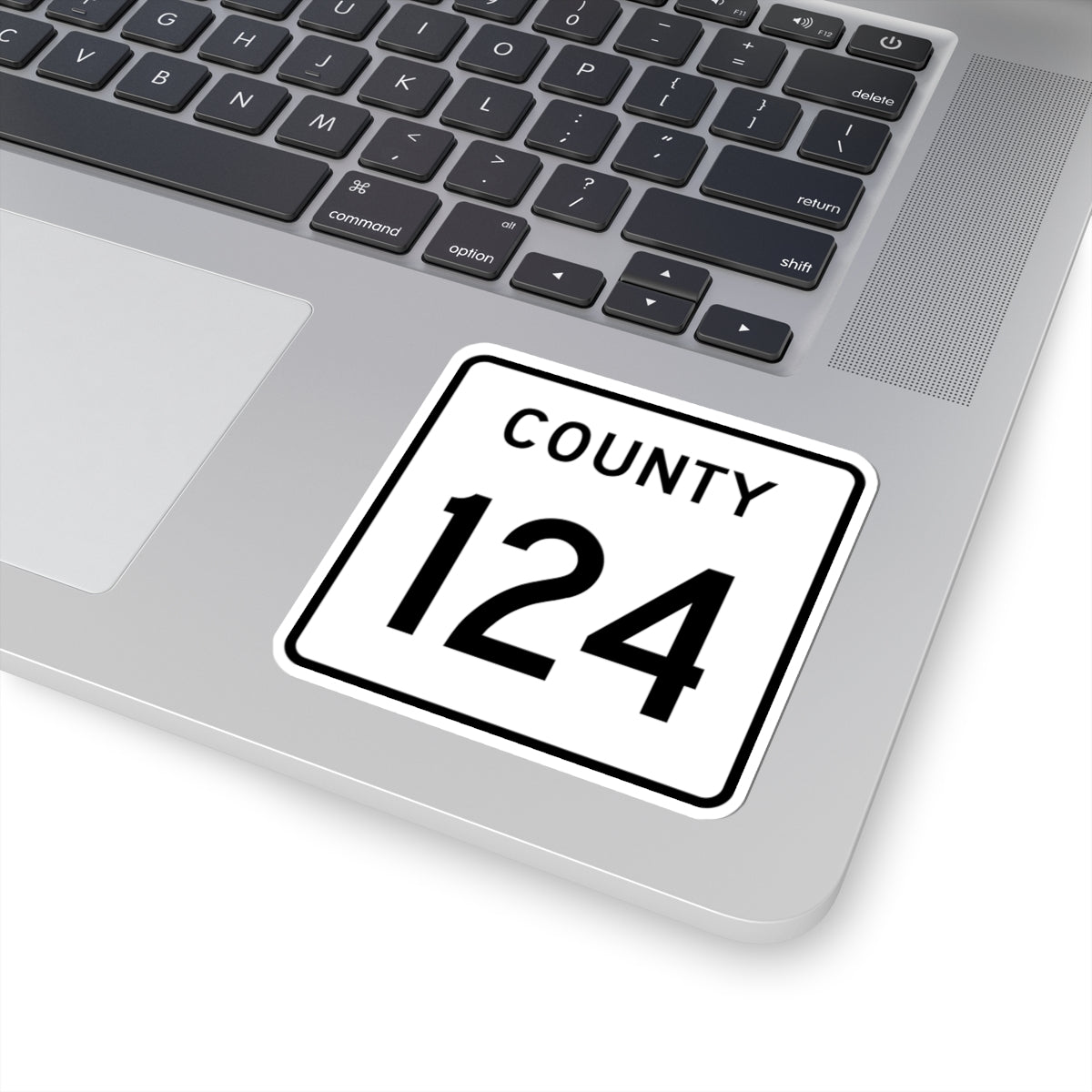 County 124 square (Minnesota) (Road Sign) STICKER Vinyl Kiss-Cut Decal