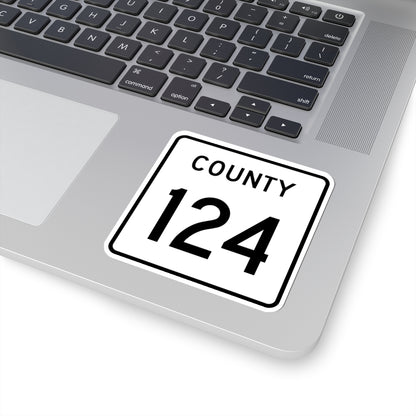 County 124 square (Minnesota) (Road Sign) STICKER Vinyl Kiss-Cut Decal