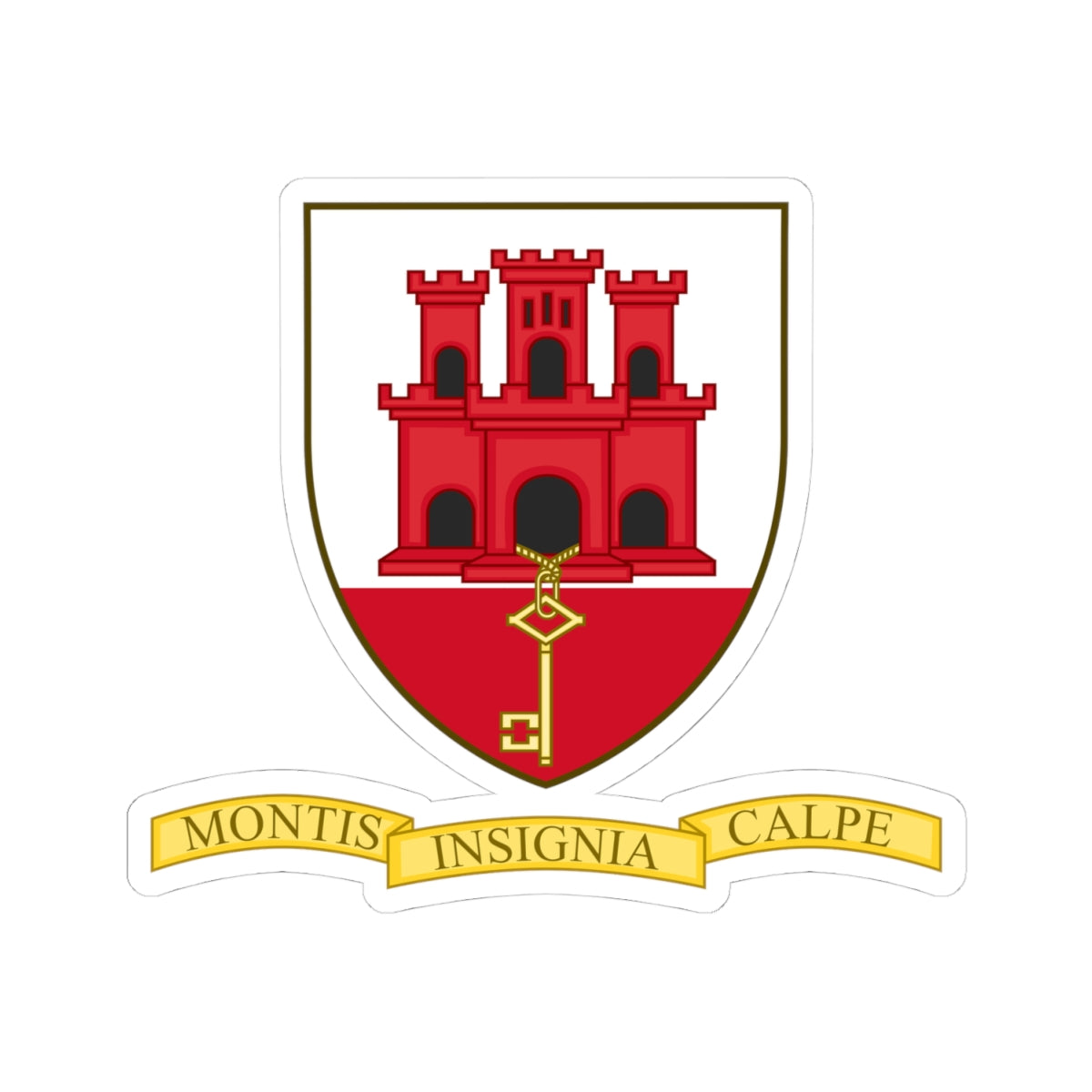 Badge of Gibraltar (Spain) (Coat of Arms) STICKER Vinyl Kiss-Cut Decal