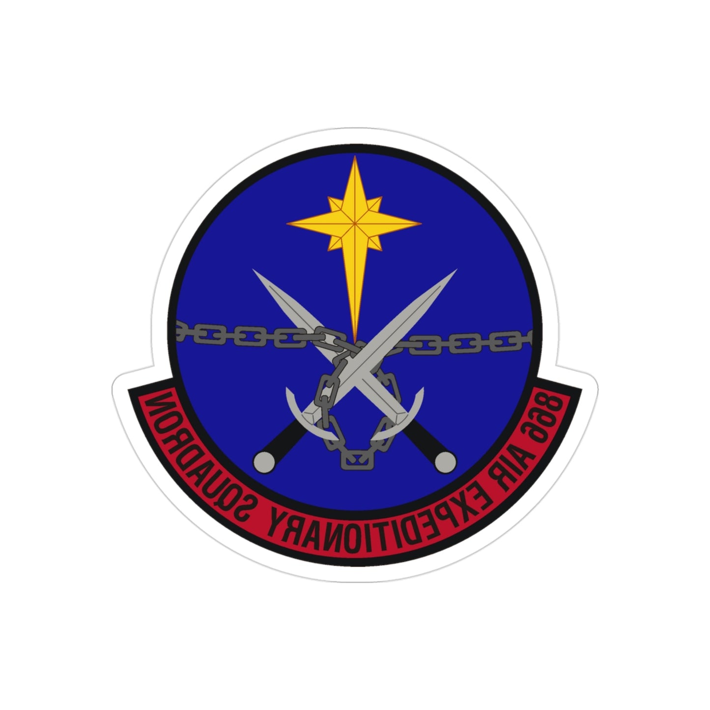 866th Air Expeditionary Squadron (U.S. Air Force) REVERSE PRINT Transparent STICKER-3" × 3"-The Sticker Space