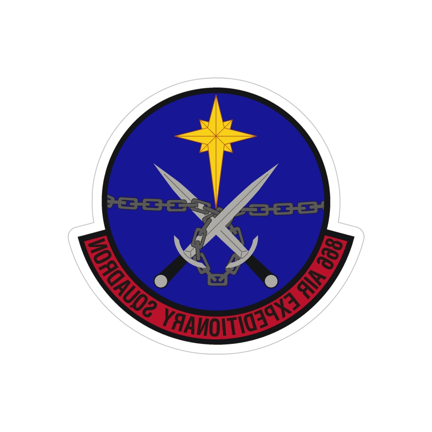 866th Air Expeditionary Squadron (U.S. Air Force) REVERSE PRINT Transparent STICKER-5" × 5"-The Sticker Space