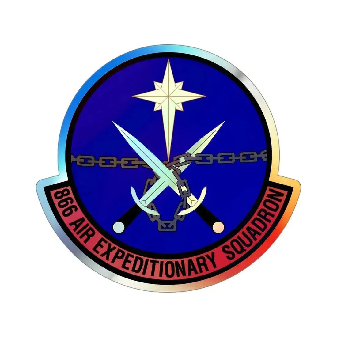 866th Air Expeditionary Squadron (U.S. Air Force) Holographic STICKER Die-Cut Vinyl Decal 4 Inch Holographic - The Sticker Space