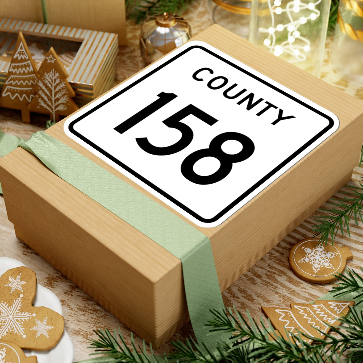 County 158 square (Minnesota) (Road Sign) STICKER Vinyl Kiss-Cut Decal