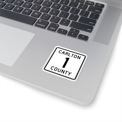 Carlton County 1 MN (Minnesota) (Road Sign) STICKER Vinyl Kiss-Cut Decal