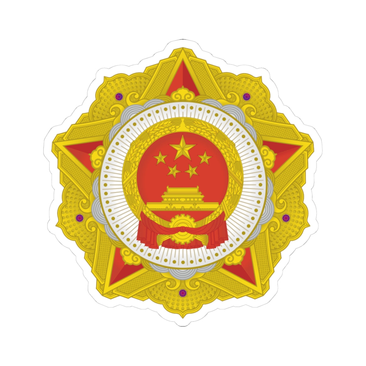 Republic Medal of China badge (China) (Coat of Arms) STICKER Vinyl Kiss-Cut Decal