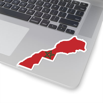 Flag Map of Morocco with Western Sahara (Morocco) STICKER Vinyl Kiss-Cut Decal