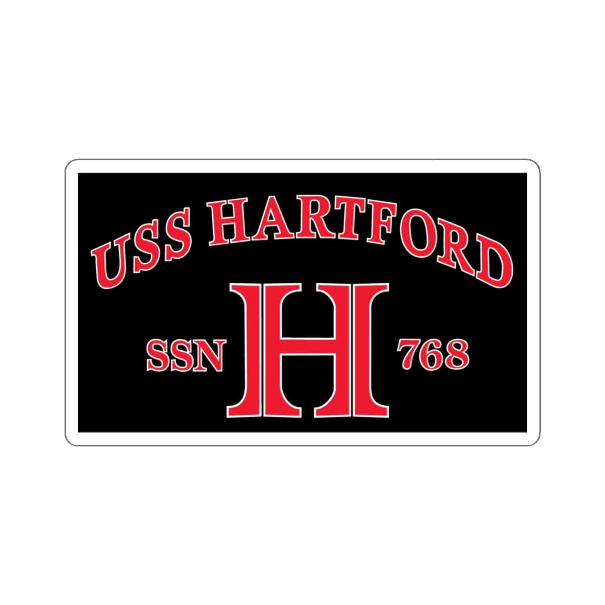 USS Hartford SSN 768 Flag (U.S. Navy) STICKER Vinyl Kiss-Cut Decal