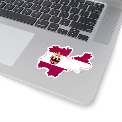 Flag map of the Province of Trento (Italy) STICKER Vinyl Kiss-Cut Decal