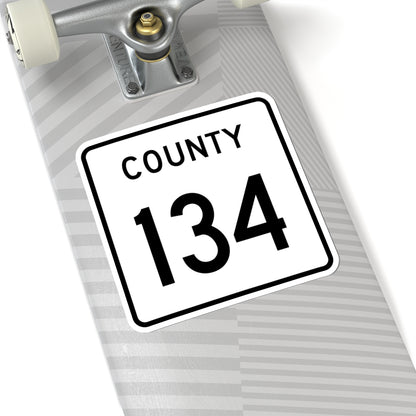County 134 square (Minnesota) (Road Sign) STICKER Vinyl Kiss-Cut Decal