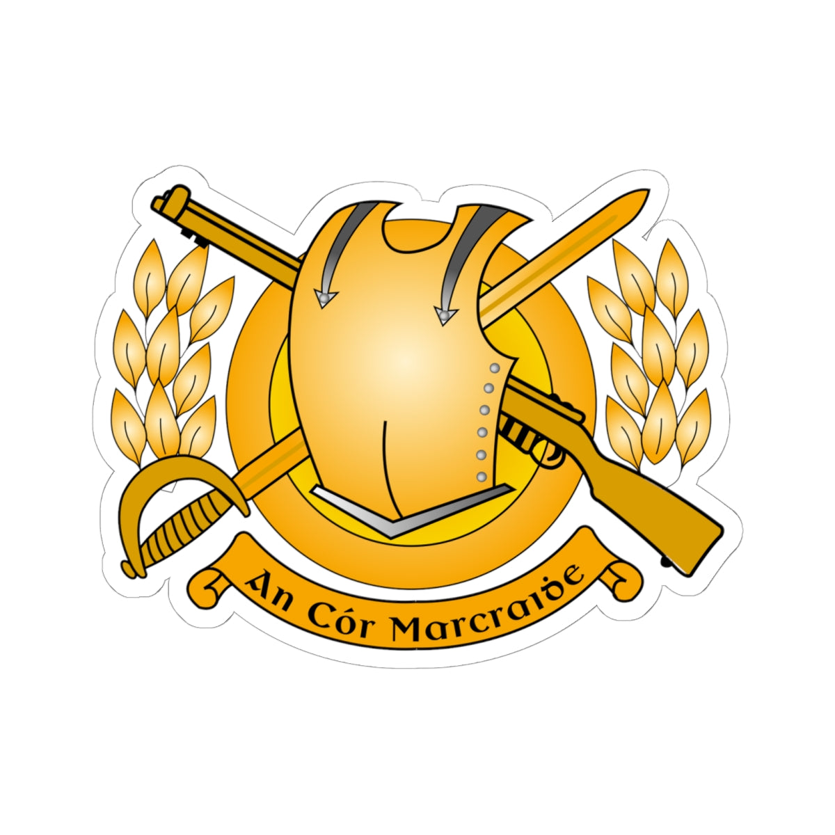 Badge of the Irish Cavalry Corps (Ireland) (Coat of Arms) STICKER Vinyl Kiss-Cut Decal