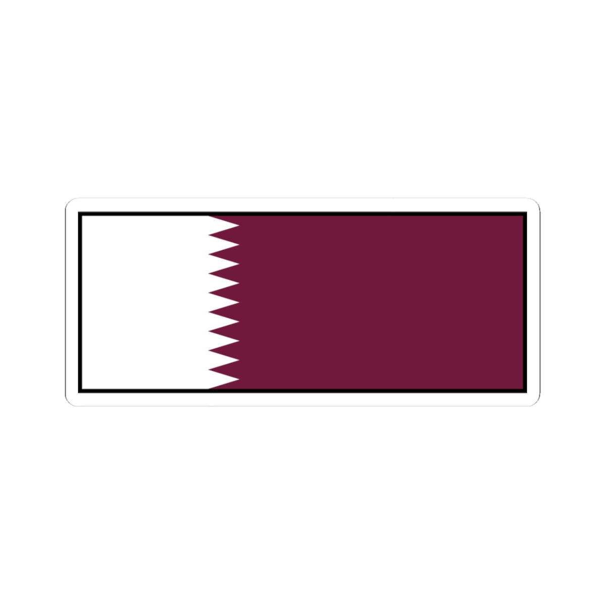 Flag of Qatar bordered (Qatar) STICKER Vinyl Kiss-Cut Decal