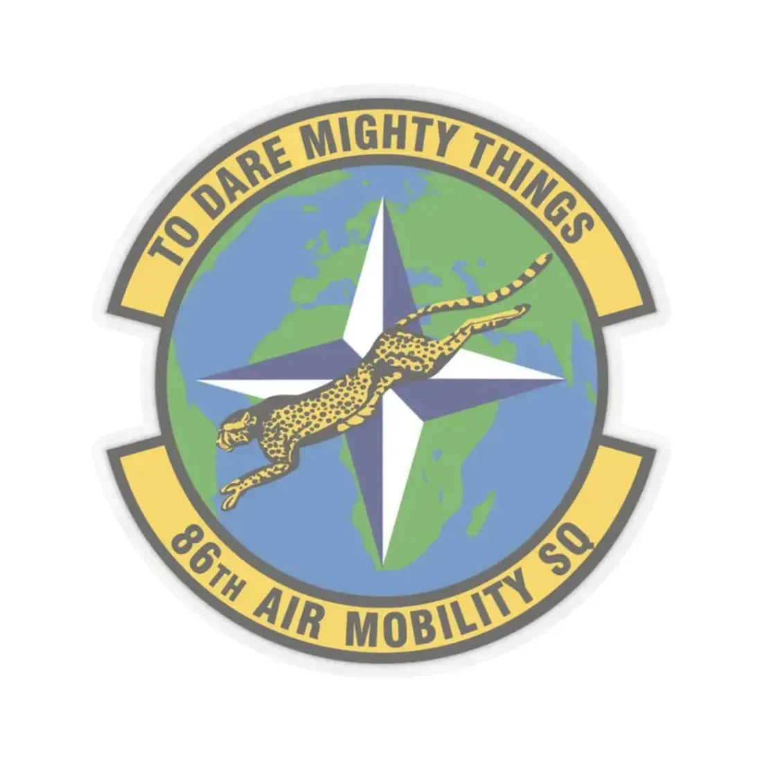 86th Air Mobility Squadron (U.S. Air Force) STICKER Vinyl Kiss-Cut Decal 2 Inch Transparent - The Sticker Space