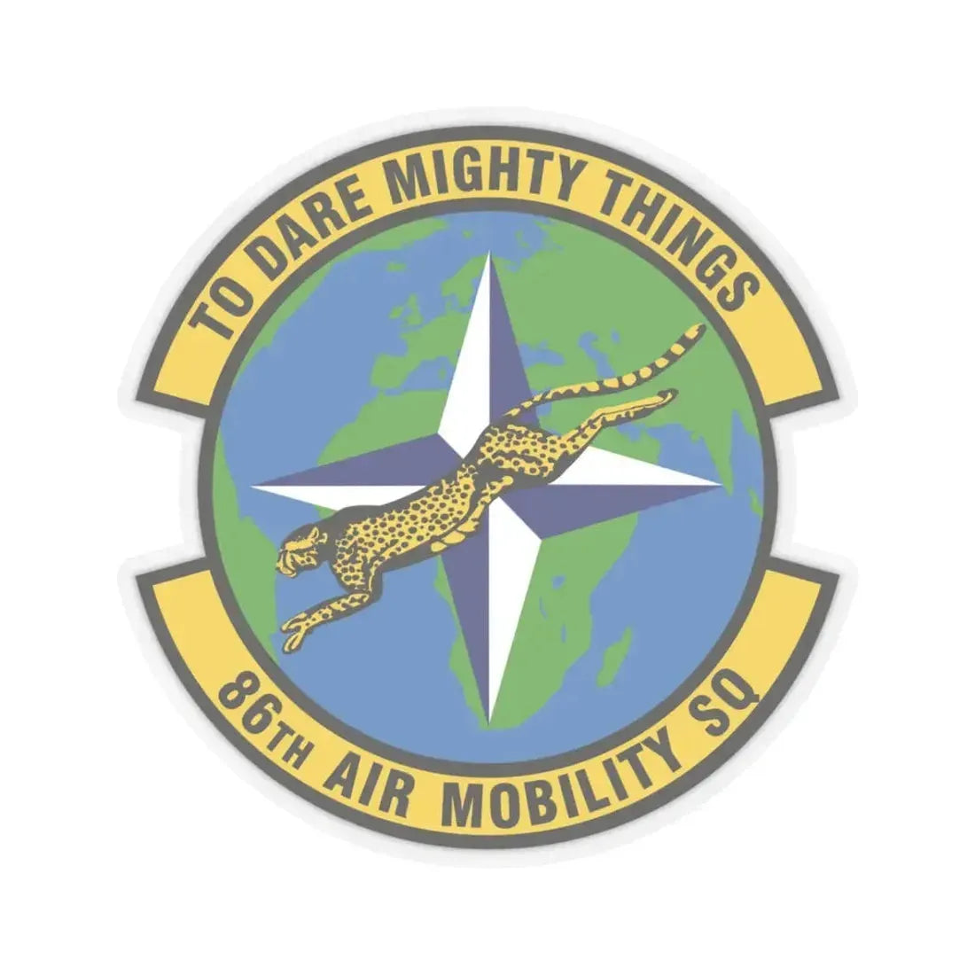 86th Air Mobility Squadron (U.S. Air Force) STICKER Vinyl Kiss-Cut Decal 3 Inch Transparent - The Sticker Space