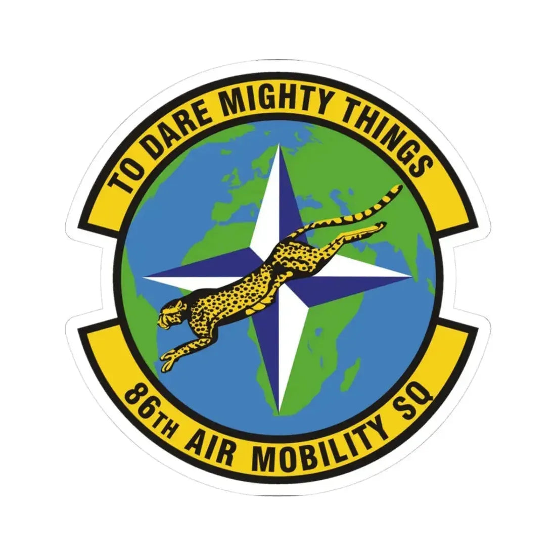 86th Air Mobility Squadron (U.S. Air Force) STICKER Vinyl Kiss-Cut Decal 3 Inch White - The Sticker Space