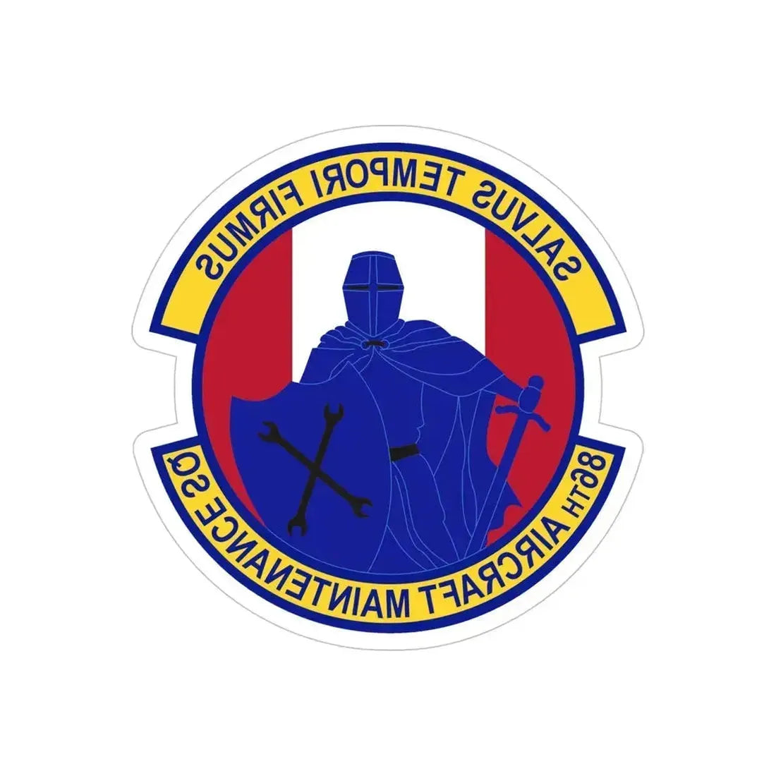 86th Aircraft Maintenance Squadron (U.S. Air Force) REVERSE PRINT Transparent Die-Cut STICKER 5 Inch Die-Cut Transparent - The Sticker Space