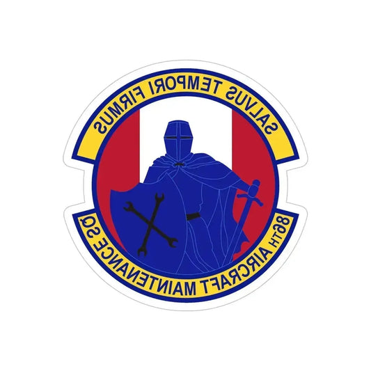 86th Aircraft Maintenance Squadron (U.S. Air Force) REVERSE PRINT Transparent Die-Cut STICKER 6 Inch Die-Cut Transparent - The Sticker Space