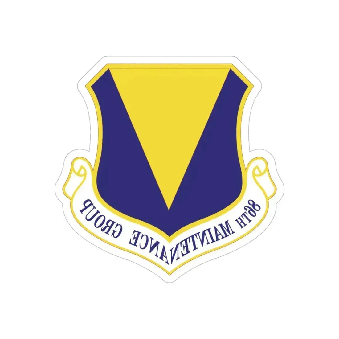 86th Maintenance Group (U.S. Air Force) REVERSE PRINT Transparent Die-Cut STICKER 4 Inch Die-Cut Transparent - The Sticker Space