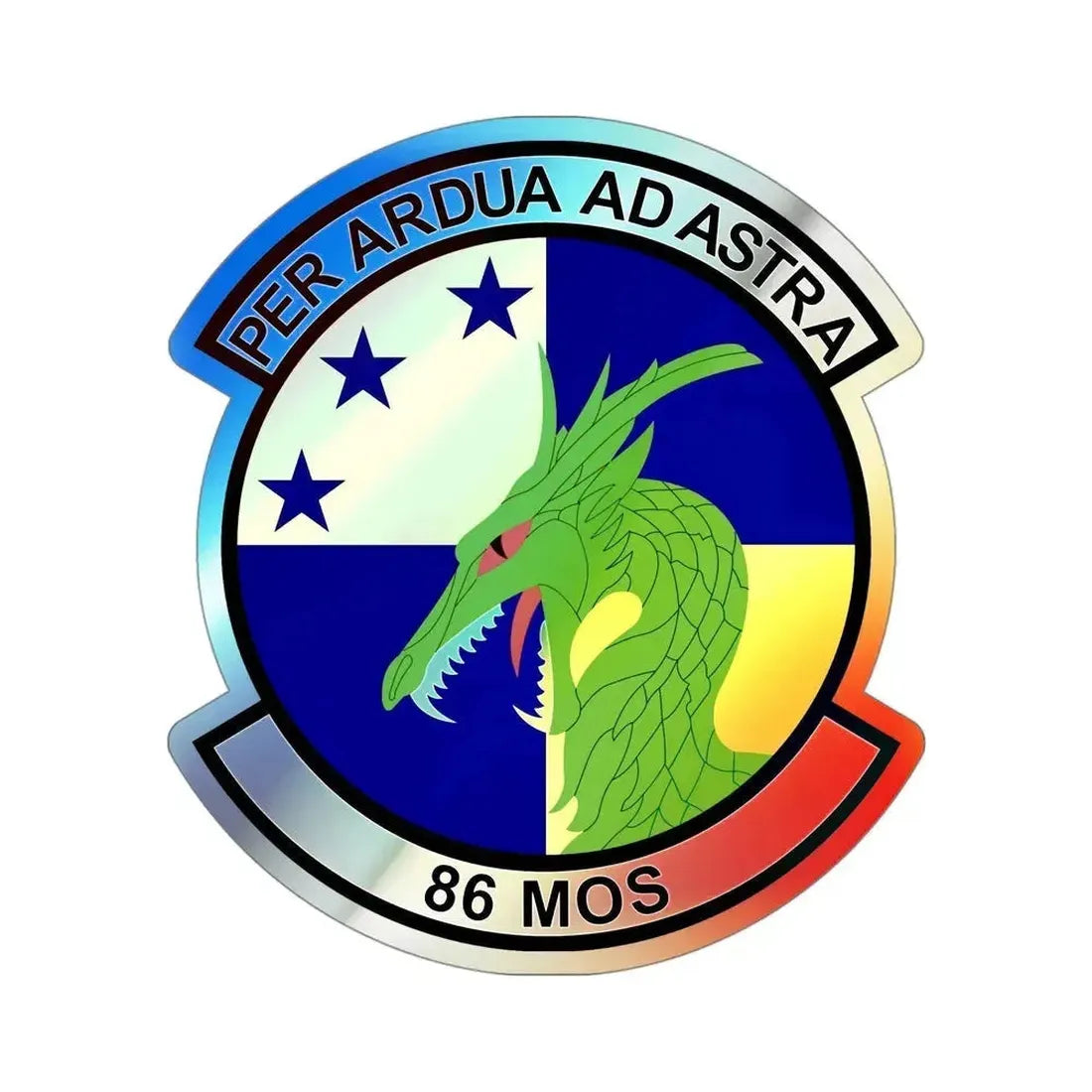 86th Maintenance Operations Squadron (U.S. Air Force) Holographic STICKER Die-Cut Vinyl Decal 4 Inch Holographic - The Sticker Space
