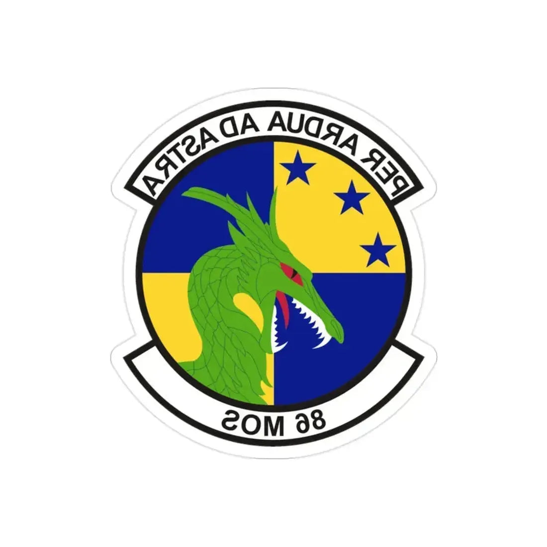 86th Maintenance Operations Squadron (U.S. Air Force) REVERSE PRINT Transparent Die-Cut STICKER 2 Inch Die-Cut Transparent - The Sticker Space