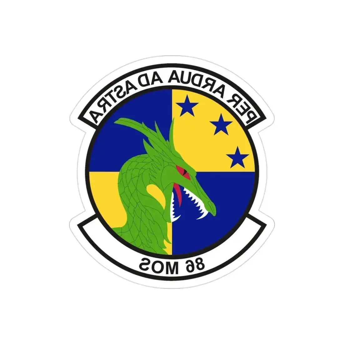 86th Maintenance Operations Squadron (U.S. Air Force) REVERSE PRINT Transparent Die-Cut STICKER 3 Inch Die-Cut Transparent - The Sticker Space