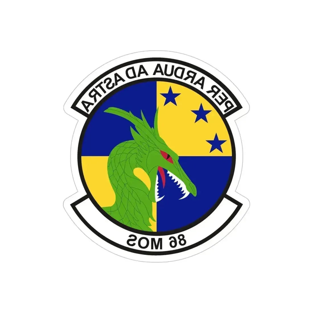 86th Maintenance Operations Squadron (U.S. Air Force) REVERSE PRINT Transparent Die-Cut STICKER 5 Inch Die-Cut Transparent - The Sticker Space