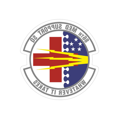 86th Medical Support Squadron (U.S. Air Force) REVERSE PRINT Transparent STICKER-3" × 3"-The Sticker Space