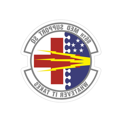 86th Medical Support Squadron (U.S. Air Force) REVERSE PRINT Transparent STICKER-5" × 5"-The Sticker Space