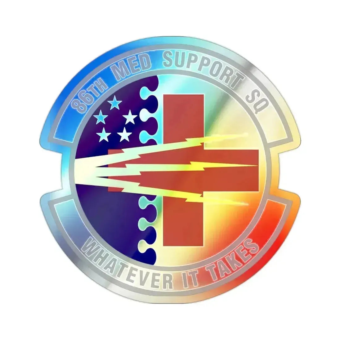 86th Medical Support Squadron (U.S. Air Force) Holographic STICKER Die-Cut Vinyl Decal 2 Inch Holographic - The Sticker Space