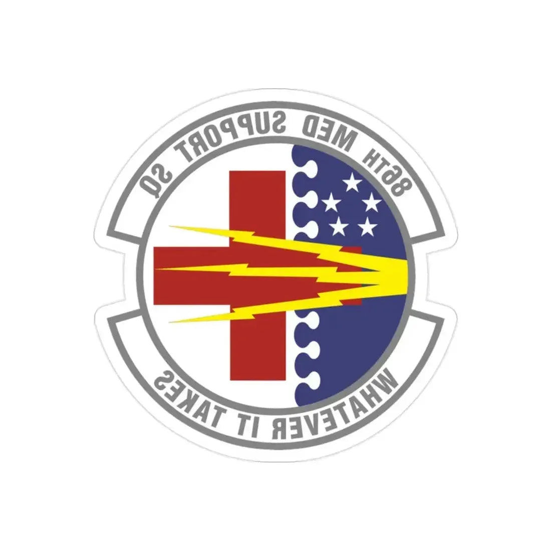86th Medical Support Squadron (U.S. Air Force) REVERSE PRINT Transparent Die-Cut STICKER - The Sticker Space