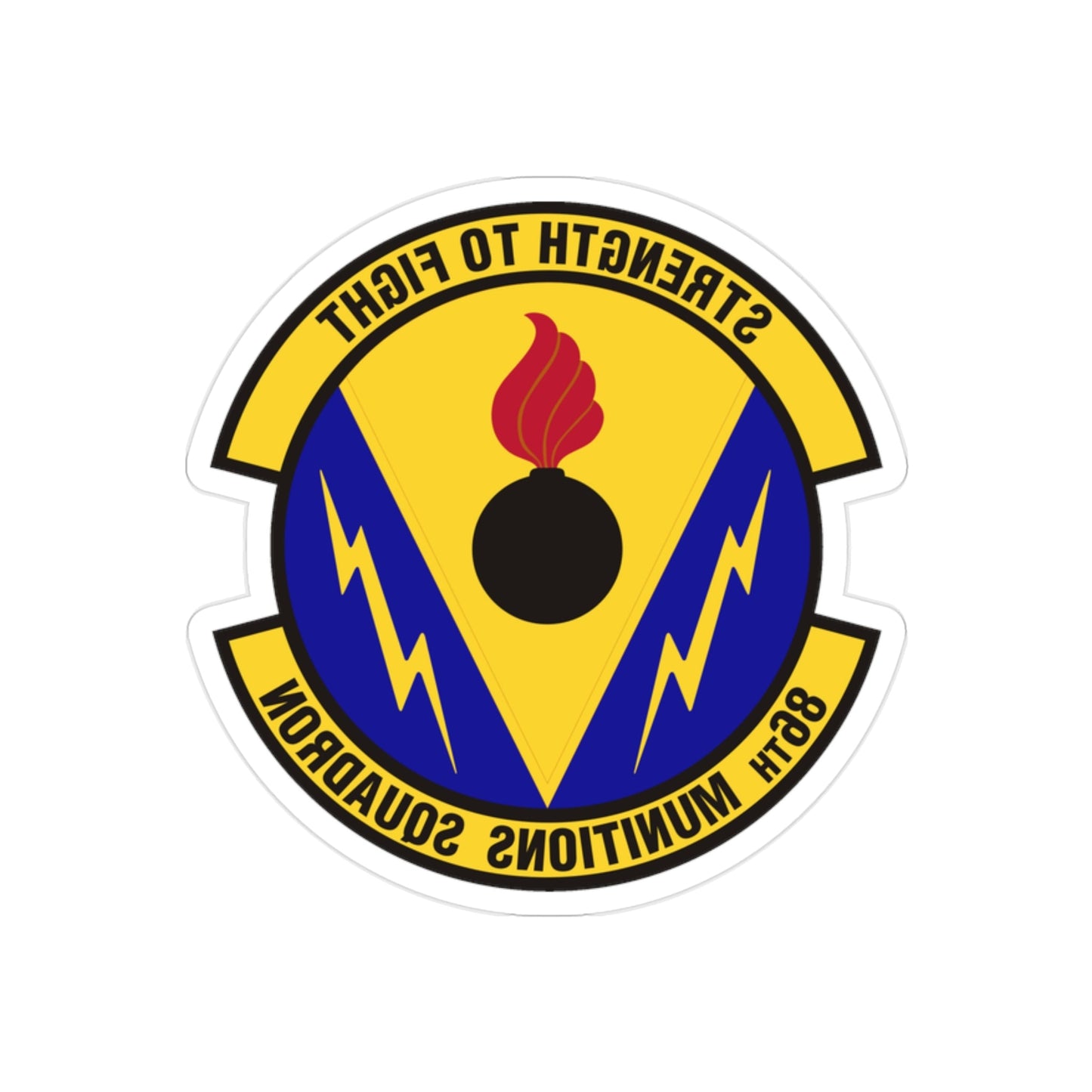 86th Munitions Squadron (U.S. Air Force) REVERSE PRINT Transparent STICKER-2" × 2"-The Sticker Space