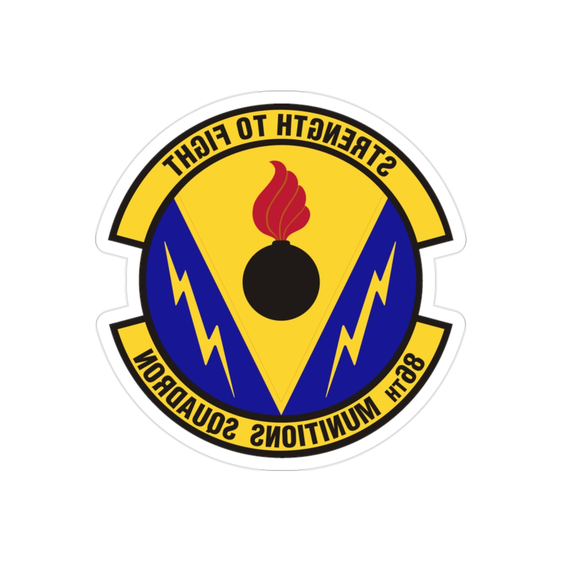 86th Munitions Squadron (U.S. Air Force) REVERSE PRINT Transparent STICKER-2" × 2"-The Sticker Space