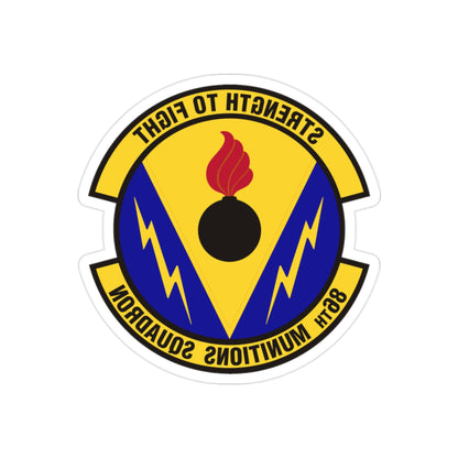 86th Munitions Squadron (U.S. Air Force) REVERSE PRINT Transparent STICKER-2" × 2"-The Sticker Space