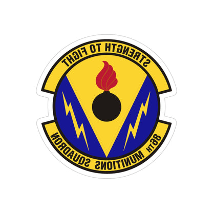 86th Munitions Squadron (U.S. Air Force) REVERSE PRINT Transparent STICKER-4" × 4"-The Sticker Space